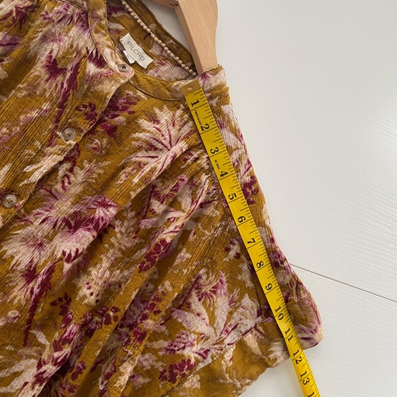 Pilcro by Anthropologie Floral Button Up Top Blouse Size Small Medium (S/M) - Picture 12 of 14